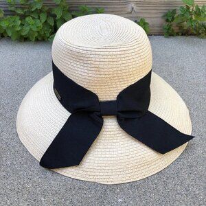 SURFWARE Hawaiian Classics Sun Hat Woven Cap Bow Women's Beige Wide Brim OS